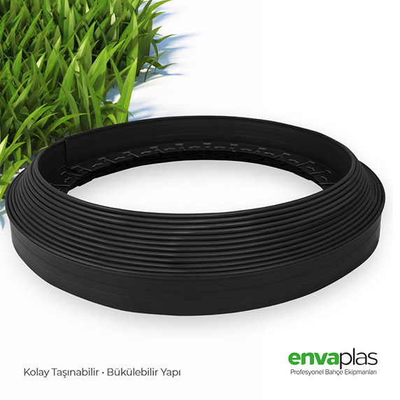 Siyah Renk Çim Sınırlayıcı Rulo